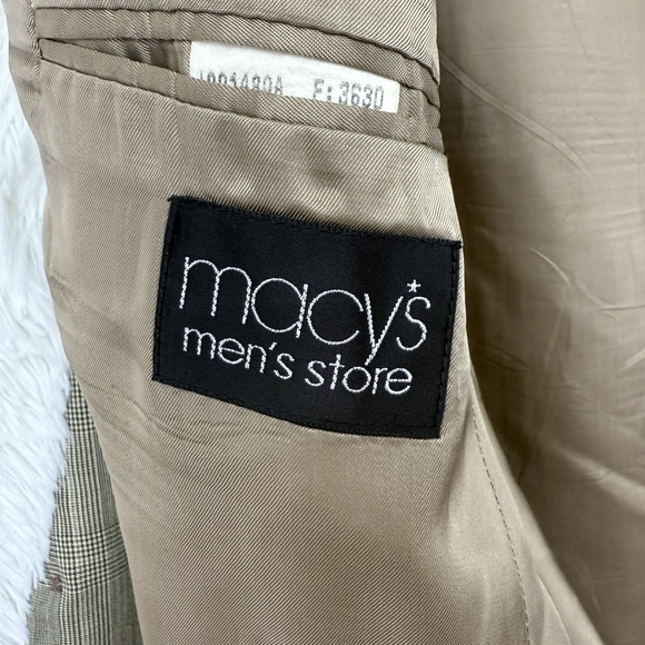 Vintage Chaps Ralph Lauren Blazer Size 42 Tall Wool Plaid Sport Coat Suit Jacket - Picture 9 of 16